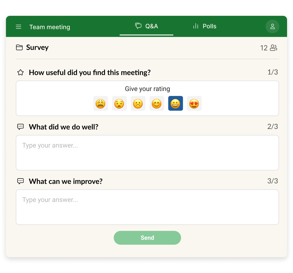 Collect instant feedback with surveys.